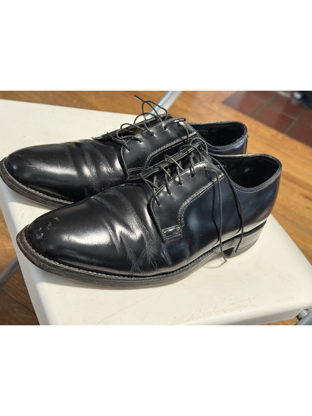 Florsheim Black Leather Dress Shoes Lace Up , Good Condition